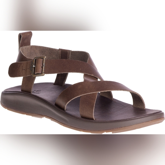 Chaco Mens Wayfarer Brown Leather Sandals, Size NWOT 1